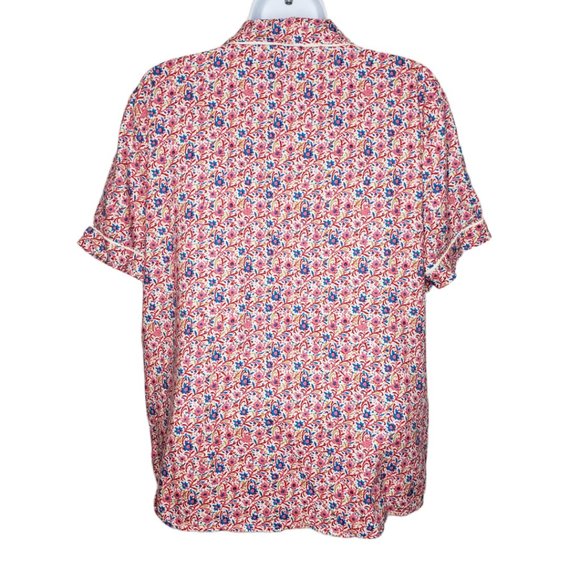 Loft Women's Sz S Classic Floral Pajamas Button Front Top Cropped Pant (1240) - Picture 5 of 11